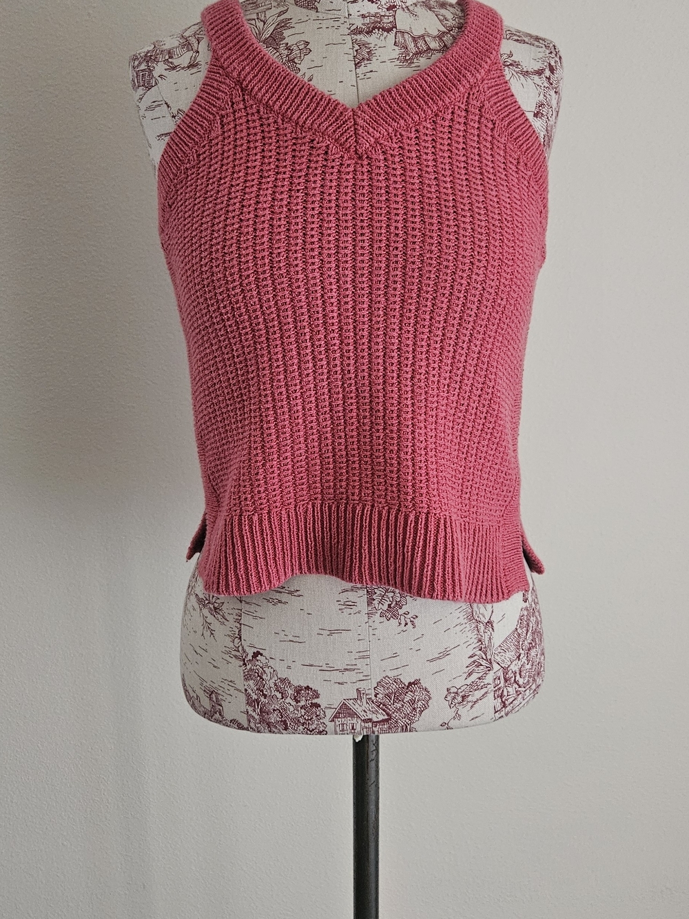 Madewell Pink Knit V-Neck Tank Top